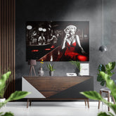 Woman in a Bar Brushed Aluminum Dibond Wall Art.